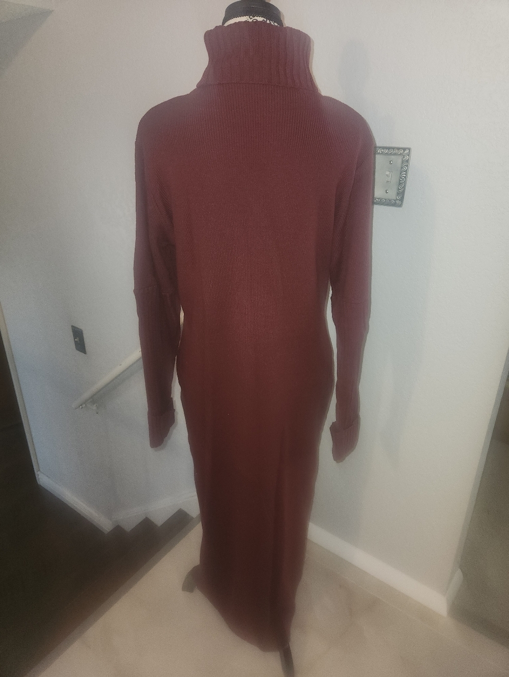 Newport News Burgundy Turtleneck Maxi Sweater Dress - Picture 5 of 5